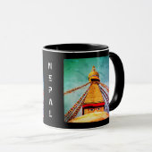 Boudhanath Stupa, Buddha Eyes, Kathmandu, Nepal Tasse (VorderseiteRechts)