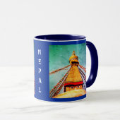 Boudhanath Stupa, Buddha Eyes, Kathmandu, Nepal Tasse (VorderseiteRechts)