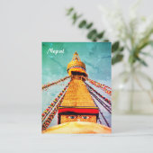 Boudhanath Stupa, Buddha Eyes, Nepal Postcard Postkarte (Stehend Vorderseite)