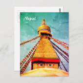 Boudhanath Stupa, Buddha Eyes, Nepal Postcard Postkarte (Vorne/Hinten)