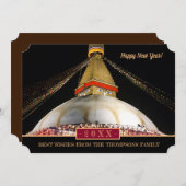 Boudhanath Stupa & Happy New Year! Karte /20XX (Vorne/Hinten)