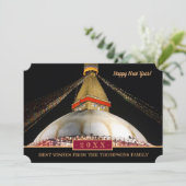 Boudhanath Stupa & Happy New Year! Karte /20XX (Stehend Vorderseite)