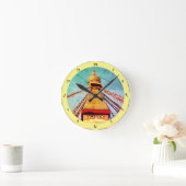 Boudhanath Stupa, Vintager Himalaya, Nepal/Tibet Runde Wanduhr (Zuhause)