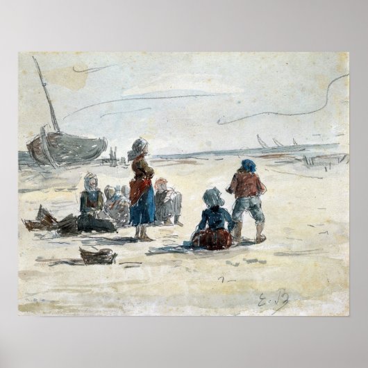 Boudin - Ehefrauen der Fischer, 1855 Poster (Vorne)