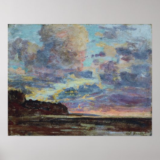 Boudin - Etretat Sunset Poster (Vorne)