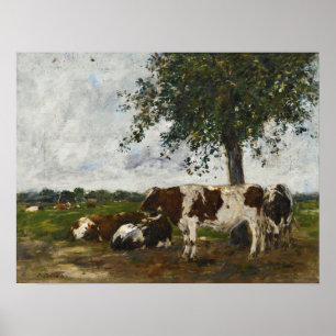 Boudin - Kühe auf der Weide Poster