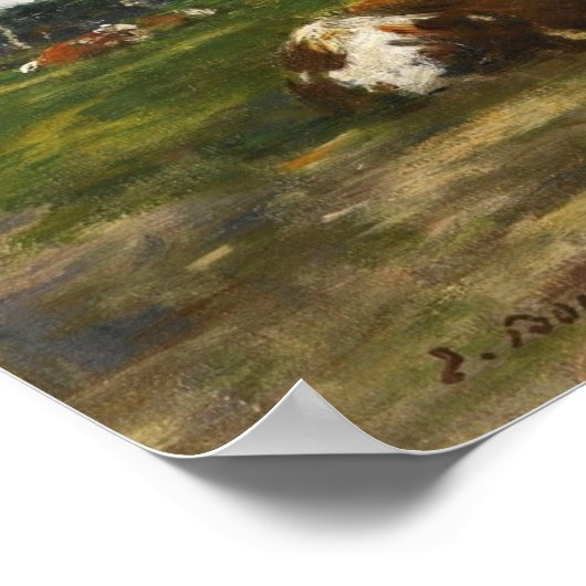 Boudin - Kühe auf Weide Poster (Ecke)