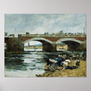 Boudin - Waschräume in der Nähe der Brücke 1883 Poster