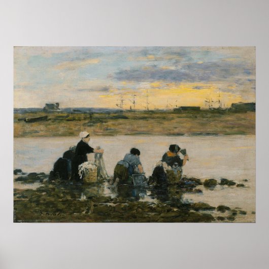 Boudin - Washerwomen by River Poster (Vorne)