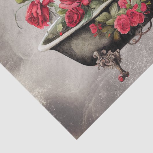 Boudoir | Badewanne Alte antike, goldgefußte Badew Seidenpapier (Ausschnitt)