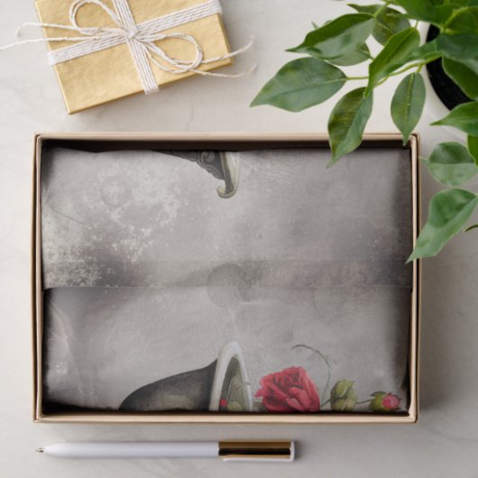 Boudoir | Badewanne Alte antike, goldgefußte Badew Seidenpapier (Geschenk)