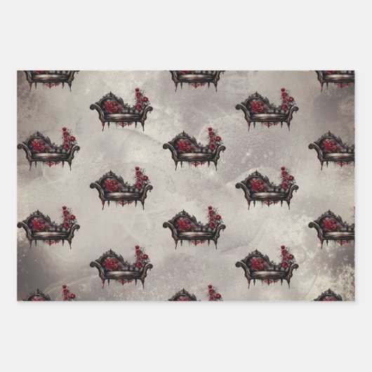 Boudoir Chaise | Viktorianisches Ohnmacht Geschenkpapier Set (Vorderseite)