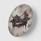 Boudoir Chaise | Viktorianisches Ohnmacht Runde Wanduhr (Winkel)