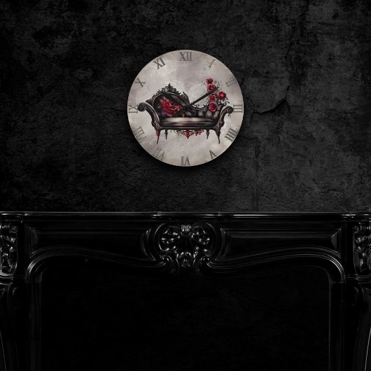 Boudoir Chaise | Viktorianisches Ohnmacht Runde Wanduhr