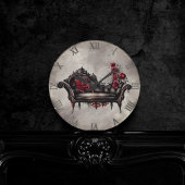 Boudoir Chaise | Viktorianisches Ohnmacht Runde Wanduhr