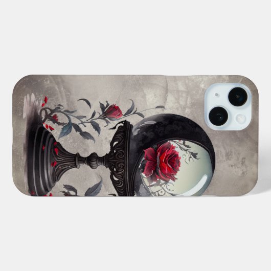 Boudoir | Crystal Ball Crescent Moon Rote Rosen Case-Mate iPhone Hülle (Rückseite (Horizontal))