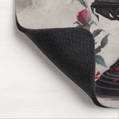 Boudoir | Crystal Ball Crescent Moon Rote Rosen Mousepad (Ecke)