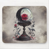 Boudoir | Crystal Ball Crescent Moon Rote Rosen Mousepad (Vorne)