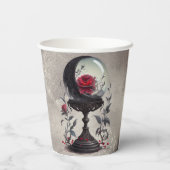 Boudoir | Crystal Ball Crescent Moon Rote Rosen Pappbecher (Rückseite)