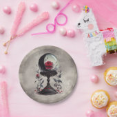 Boudoir | Crystal Ball Crescent Moon Rote Rosen Pappteller (Party)
