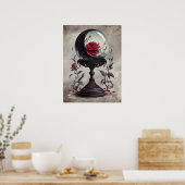 Boudoir | Crystal Ball Crescent Moon Rote Rosen Poster (Küche)
