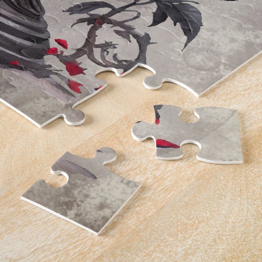 Boudoir | Crystal Ball Crescent Moon Rote Rosen Puzzle (Seite)