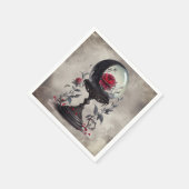 Boudoir | Crystal Ball Crescent Moon Rote Rosen Serviette (Ecke)