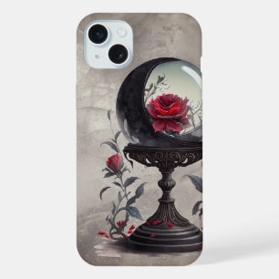 Boudoir   Kristallkugel Halbmond Rote Rosen iPhone 15 Plus Hülle