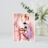 Boudoir Pin-up Postkarte (Stehend Vorderseite)