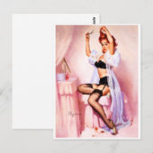 Boudoir Pin-up Postkarte (Vorne/Hinten)
