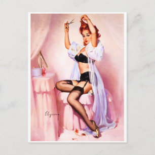 Boudoir Pin-up Postkarte