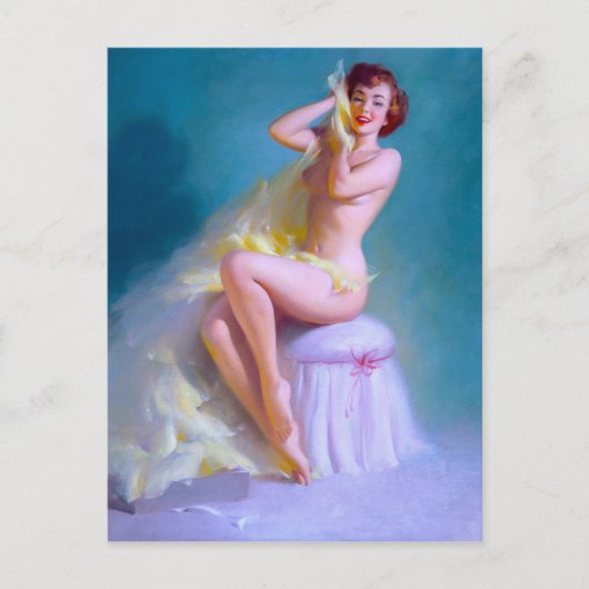 Boudoir Pinup Postkarte (Vorderseite)