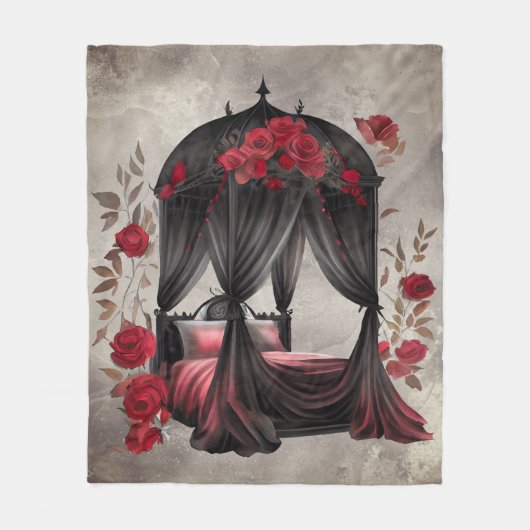 Boudoir | Scarf Canopy Altes antikes Poster Bett Fleecedecke (Vorderseite)