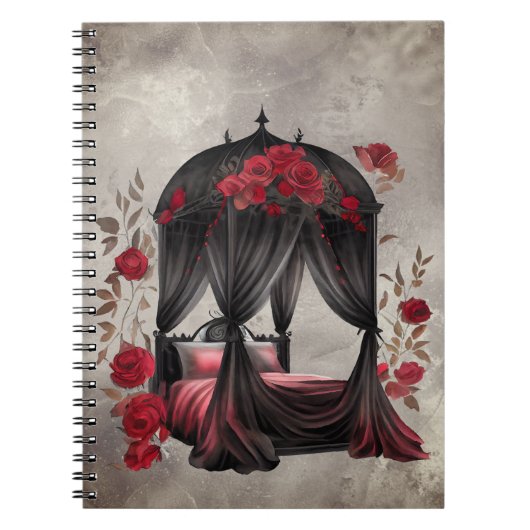 Boudoir | Scarf Canopy Altes antikes Poster Bett Notizblock (Vorderseite)