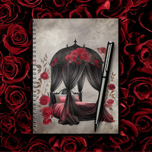 Boudoir Scarf Canopy Altes antikes Poster Bett Notizblock