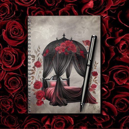 Boudoir | Scarf Canopy Altes antikes Poster Bett Notizblock