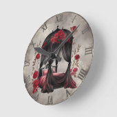 Boudoir | Scarf Canopy Altes antikes Poster Bett Runde Wanduhr (Winkel)