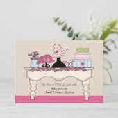 Boudoir Table Luncheon Einladung (Stehend Vorderseite)