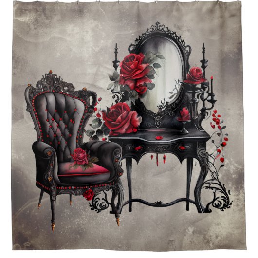 Boudoir | Vanity Mirror und Viktorianischer Partyv Duschvorhang (Vorderseite)