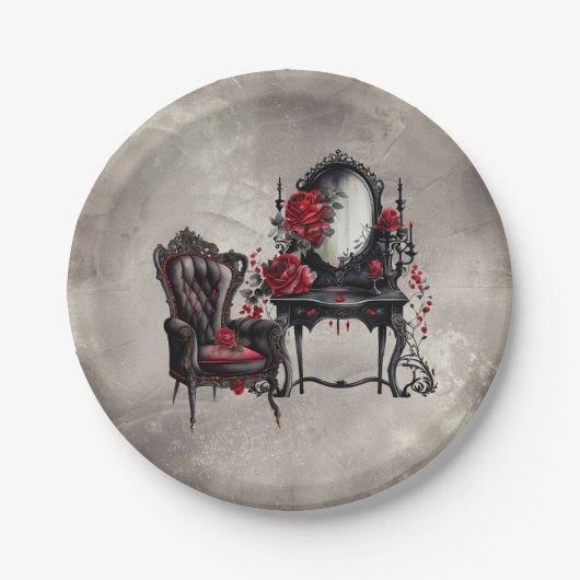 Boudoir | Vanity Mirror und Viktorianischer Partyv Pappteller (Vorderseite)