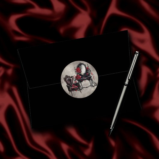 Boudoir | Vanity Mirror und Viktorianischer Partyv Runder Aufkleber