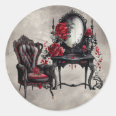 Boudoir | Vanity Mirror und Viktorianischer Partyv Runder Aufkleber (Vorderseite)