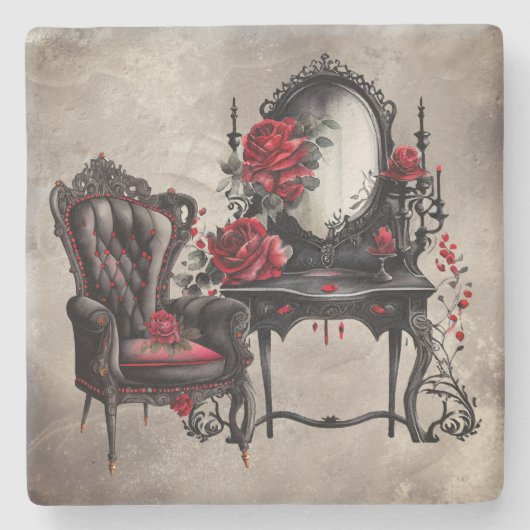 Boudoir | Vanity Mirror und Viktorianischer Partyv Steinuntersetzer (Vorderseite)