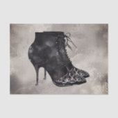 Boudoir | Viktorianische antike Stiletto Heel Hint Seidenpapier (Vorderseite)