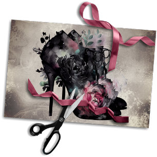 Boudoir Viktorianische Rosa-Rose-High-Heel-Hinte Seidenpapier