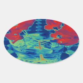 Bougainville-Image Ovaler Aufkleber