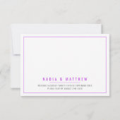 Bougainvillea Aquarell lila Hochzeitsmahl RSVP Karte (Rückseite)