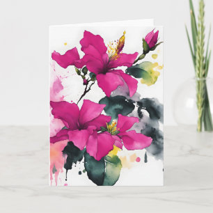 Bougainvillea - Aquarellblumen Karte