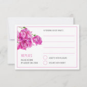 Bougainvillea Aquarellfarben Rosa-weiße Hochzeit RSVP Karte (Vorderseite)
