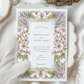 Bougainvillea Art Nouveau Wedding Einladung